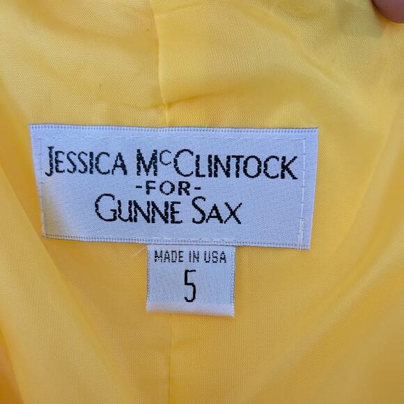 Vintage McClintock Prom Dress Maxi Ball Gown 4 Yellow Fairy Princess Belle 90s - Picture 7 of 12